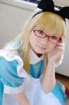 alice_in_wonderland alice_(wonderland) apron blonde_hair cosplay dress glasses hairbow rin rating:Safe score:0 user:nil!