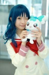 blue_hair cosplay heartcatch_precure! kanan_kaori kurumi_erika pleated_skirt pretty_cure sailor_uniform school_uniform skirt stuffed_animal rating:Safe score:1 user:nil!