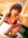 bikini cleavage kumada_youko ponytail sensitive side-tie_bikini swimsuit rating:Safe score:0 user:nil!