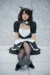 apron black_legwear bowtie collar cosplay hairband ichinomiya_kanna maid maid_uniform original pantyhose slip wristband rating:Safe score:1 user:pixymisa