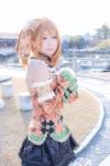 corset cosplay detached_sleeves hello!_aki_love_live!_ichi itsuki_akira kousaka_honoka love_live!_school_idol_project miniskirt orange_hair side_ponytail skirt thighhighs rating:Safe score:0 user:nil!