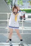 boots cosplay kantai_collection reco sailor_dress socks yukikaze_(kantai_collection) rating:Safe score:2 user:nil!