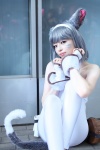 animal_ears cat_ears cosplay croptop final_fantasy final_fantasy_xiv fingerless_gloves gloves hairband halter_top mikotte mio_(ii) silver_hair sleeveless tail trousers rating:Safe score:0 user:pixymisa
