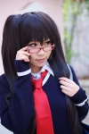 cosplay glasses hatsune_miku monochro_blue_sky_(vocaloid) ryo school_uniform sweater tie twintails vocaloid rating:Safe score:2 user:xkaras