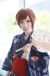 cosplay fan love_live!_school_idol_project nishikino_maki red_hair tamago yukata rating:Safe score:0 user:nil!