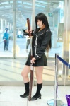 cosplay ga-rei_zero isayama_yomi katana kneesocks maika pleated_skirt sailor_uniform school_uniform skirt sword rating:Safe score:1 user:nil!