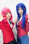 blazer blouse blue_hair cosplay kawashima_ami kushieda_minori pleated_skirt red_hair ribbon_tie school_uniform shiryo skirt takeru toradora! rating:Safe score:0 user:pixymisa