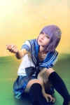 cosplay kneesocks pleated_skirt purple_hair sailor_uniform school_uniform skirt tagme_character tagme_series tometo_kamu rating:Safe score:0 user:nil!