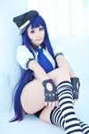 blue_eyes cosplay croptop dai fingerless_gloves gloves multi-colored_hair panty_&_stocking_with_garterbelt police_hat police_uniform policewoman shorts stocking_(psg) striped suspenders thighhighs tie rating:Safe score:3 user:pixymisa