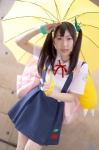 backpack bakemonogatari cosplay hachikuji_mayoi hairband jumper sailor_uniform school_uniform twintails umbrella yoshikawa_ito rating:Safe score:0 user:nil!