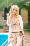 bikini_top blonde_hair blouse cosplay hairband mineo_kana miniskirt original pool skirt swimsuit rating:Safe score:5 user:nil!