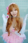 cleavage cosplay dress elbow_gloves gloves hairband machako original wand rating:Safe score:0 user:nil!