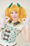 aikatsu! cosplay dress gloves hairbows nariko orange_hair saegusa_kii rating:Safe score:0 user:nil!