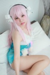 babydoll bra cosplay headphones hiiragi_haruka nitro_super_sonic panties pantyhose pink_hair sheer_legwear super_soniko rating:Safe score:1 user:pixymisa