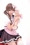 apron blouse cosplay hairbow kipi original pleated_skirt plushie skirt rating:Safe score:5 user:DarkSSA