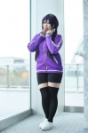bike_shorts black_legwear cosplay hiro love_live!_school_idol_project purple_hair shorts thighhighs toujou_nozomi track_jacket twintails rating:Safe score:1 user:nil!