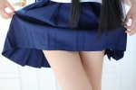 akiloveschool cosplay itsuki_akira original pleated_skirt sailor_uniform school_uniform skirt skirt_lift rating:Safe score:1 user:nil!