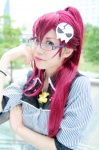 blouse cosplay glasses kumo looking_over_glasses red_hair tengen_toppa_gurren-lagann yoko_ritona rating:Safe score:0 user:nil!