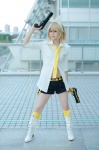 blonde_hair blouse boots cosplay gun hairbow kagamine_rin shorts souki_ryou tagme_song tie vocaloid rating:Safe score:1 user:nil!