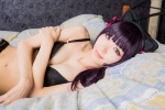 animal_ears bed bra cat_ears cleavage cosplay gokou_ruri kuro_neko_o_kigae_suru mike ore_no_imouto_ga_konna_ni_kawaii_wake_ga_nai panties purple_hair rating:Safe score:5 user:nil!