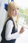 blonde_hair cosplay hairbow namada original school_uniform sweater rating:Safe score:1 user:nil!