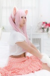 animal_ears bed blouse cat_ears cosplay enacat_(white_version) enako miniskirt original paw_gloves pink_hair skirt tail twintails rating:Safe score:0 user:nil!