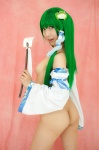 ass cosplay detached_sleeves gohei green_hair kochiya_sanae lenfried pasties touhou rating:Safe score:1 user:nil!