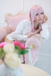 blouse collar cosplay grey_eyes k natsuwo neko_(k) pantyhose pink_hair sheer_legwear rating:Safe score:0 user:pixymisa