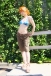 amanone_shun bikini_top cargo_shorts cosplay nami_(one_piece) one_piece orange_hair swimsuit rating:Safe score:1 user:nil!