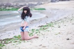 barefoot beach hairband han_ga_eun necklace open_shorts panties shirt shorts rating:Safe score:0 user:mock