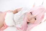 animal_ears bed blouse cat_ears cosplay enacat_(white_version) enako miniskirt original paw_gloves pink_hair skirt twintails rating:Safe score:4 user:nil!