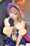 camisole cape cosplay drawers gloves koizumi_hanayo love_live!_school_idol_project mifuyu orange_hair shorts white_legwear witch_hat rating:Safe score:0 user:nil!