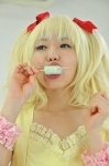 amatsuka_miyu blonde_hair cosplay dress hairbows ice_cream_pop popsicle tagme_character tagme_series wristband rating:Safe score:0 user:pixymisa
