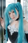 aqua_hair choker cosplay detached_sleeves gown hatsune_miku kaya tagme_song twintails vocaloid rating:Safe score:1 user:nil!