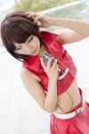 cosplay croptop kureha meiko microphone miniskirt skirt vocaloid yellow_eyes rating:Safe score:0 user:pixymisa