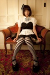 apron asai_mami blouse corset cosplay hat maid maid_mix maid_uniform miniskirt original skirt striped thighhighs rating:Safe score:0 user:nil!