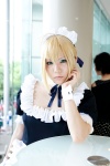 apron blonde_hair carnival_phantasm choker cosplay fate/series fate/stay_night hairband maid maid_uniform saber sasa rating:Safe score:0 user:pixymisa