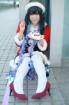cosplay dress k-on! moeka nakano_azusa santa_costume stocking_cap thighhighs twintails zettai_ryouiki rating:Safe score:0 user:nil!