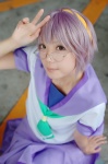 cosplay glasses hairband hidamari_basket ibara momochi_mutsuka pleated_skirt purple_hair sailor_uniform school_uniform skirt rating:Safe score:1 user:nil!