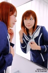 anegasaki_nene cosplay haruki love_plus mirror orange_hair pleated_skirt sailor_uniform school_uniform skirt rating:Safe score:0 user:nil!