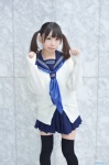 black_legwear cardigan cosplay original pleated_skirt sailor_uniform sakuya school_uniform skirt thighhighs twintails zettai_ryouiki rating:Safe score:0 user:nil!