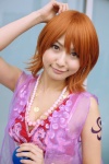 cosplay halter_top ichigosaki_maron nami_(one_piece) one_piece orange_hair skirt vest rating:Safe score:0 user:nil!