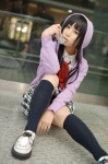 akiyama_mio blouse cosplay hoodie kneesocks k-on! pleated_skirt school_uniform skirt yaya rating:Safe score:2 user:nil!
