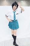 blouse cosplay idolmaster kikuchi_makoto kneesocks pantyhose pleated_skirt school_uniform sheer_legwear skirt tie yuzuki_yuzun rating:Safe score:0 user:pixymisa