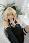 blonde_hair cosplay detached_sleeves dress enako golden_darkness hairbows to_love-ru twintails rating:Safe score:2 user:nil!