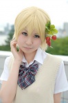 blonde_hair blouse cosplay haruki ichigo_100 nishino_tsukasa school_uniform sweater_vest rating:Safe score:0 user:nil!