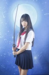 katana kitahara_rie pleated_skirt sailor_uniform school_uniform skirt sword vjy_107 warp_you rating:Safe score:1 user:nil!