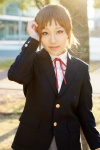 blazer blouse cosplay k-on! mine pleated_skirt ribbon_tie school_uniform skirt tainaka_ritsu rating:Safe score:0 user:pixymisa