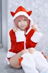 cosplay hoodie leggings original pink_hair reco santa_costume shorts rating:Safe score:0 user:nil!