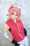 ari cosplay elbow_pads gloves haruno_sakura_(naruto) headband naruto pink_hair shorts rating:Safe score:0 user:nil!